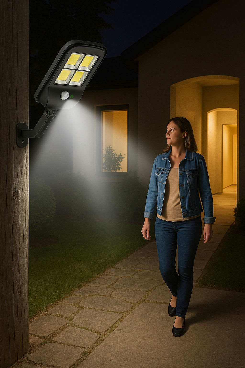 Pack 4 Foco Solar Exterior Con Sensor