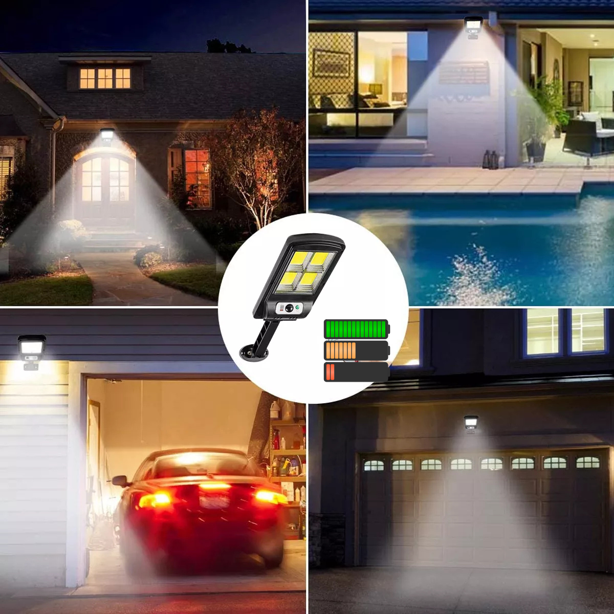 Pack 4 Foco Solar Exterior Con Sensor